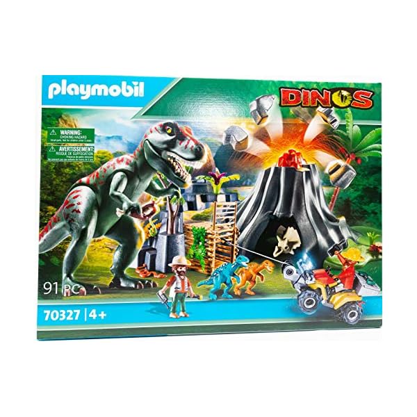 Playmobil 70327 Dinos XXL T-Rex Dinosaurier mit Vulkanausbruch und Figuren – Bild 6