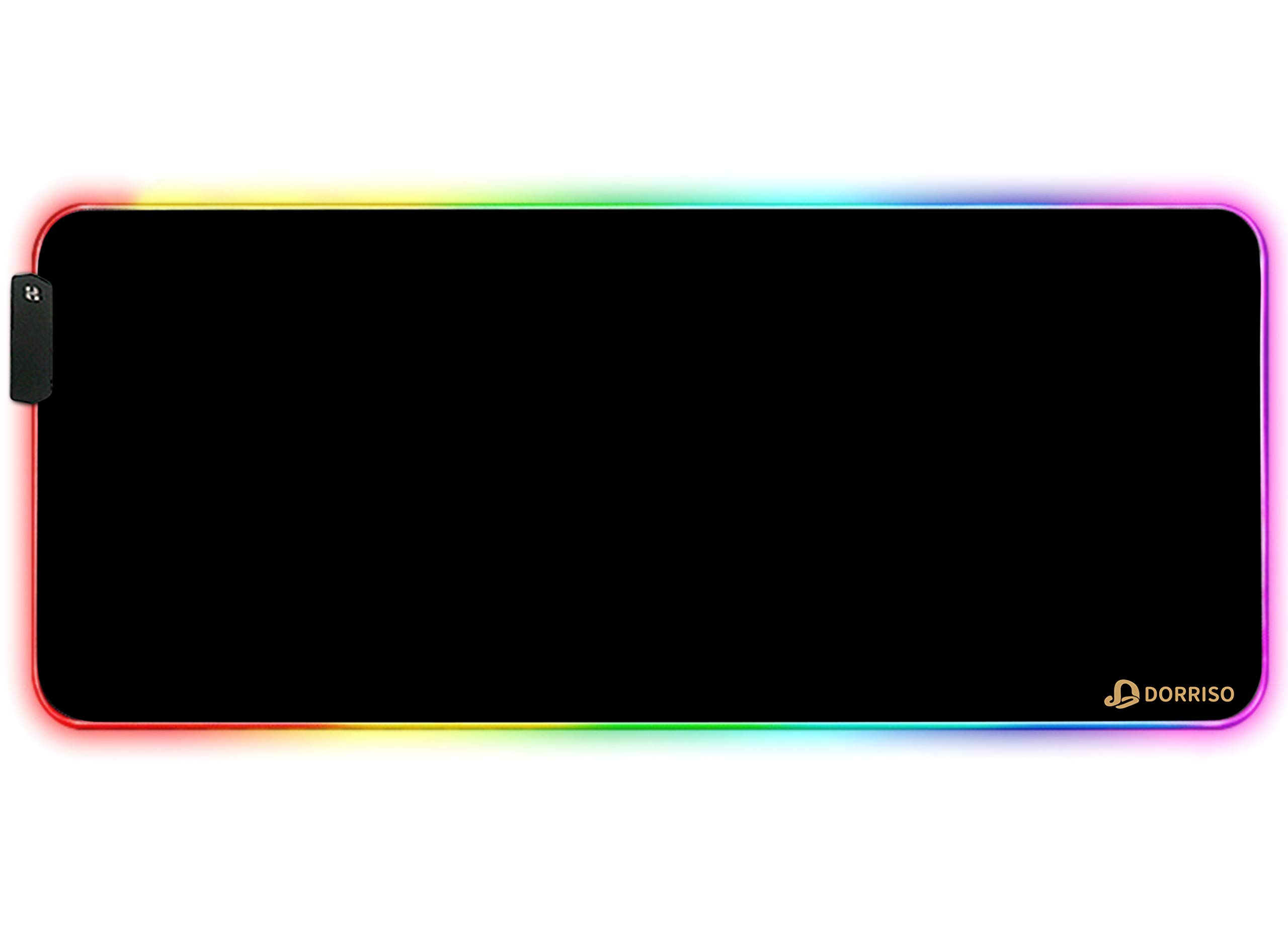 DORRISO RGB Large Gaming Mousepad 900x400x4 mm XXL 12 Glowing Modes RGB LED Extended Mouse Mats Anti-slip Rubber Base Keyboard Mouse Pads for Computer Laptop PC Desk Gaming Mousepad Black