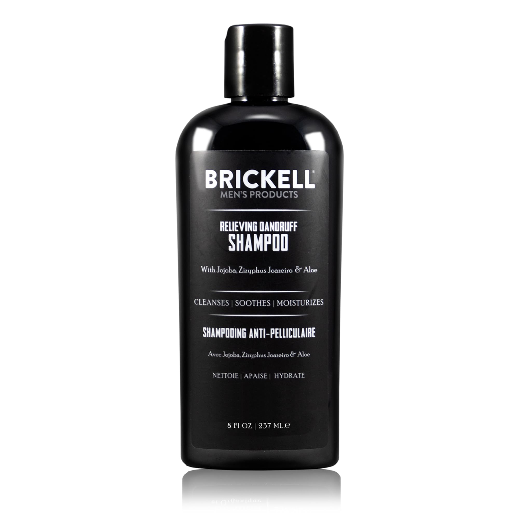 Brickell Men's Relieving Dandruff Shampoo For Men, Natural & Organic, Soothes and Eliminates Dandruff with Ziziphus Joazeiro, Aloe and Jojoba Oil (237 ml)