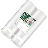 Bonsenkitchen Vacuum Sealer Bags, 11 in x 50 ft Rolls 2 Pack Seal Bags for Food Storage Saver, BPA Free, Commercial Grade Textured Food Roll Bags, Customized Size Bag for Sous Vide Cooking,VB3210