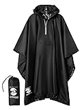 SaphiRose Hooded Rain Poncho Waterproof Raincoat