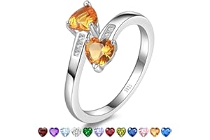 Yaresul 1CT Adjustable Women Heart Ring 925 Sterling Silver Birthstone Rings for Women Promise Ring for her Simulated Gemstone Statement Stackable Band Width 2mm Open Size 5~9