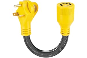 Suplevel Generator Transfer Switch Adapter Cord NEMA TT-30P to L14-30R, 3 Prong 30 Amp RV Generator TT-30 Male Plug to 4 Prong 30 Amp Inlet Box L14-30 Female Connector, STW 10AWG/3C, ETL Listed