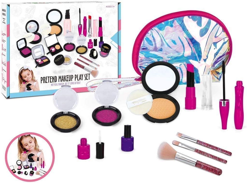 ZXSXRQPA Pretend Play Makeup Kit with Cosmetic Bag，Kids