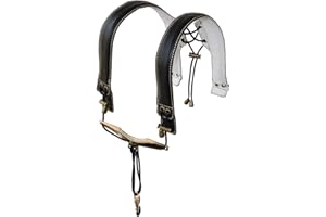 adorence Saxophone Shoulder Strap - Handmade Leather Saxophone Harness Strap, No Neck Stress, Lengthened for Tenor/Baritone/Alto - Black