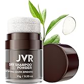 JVR Dry Shampoo Powder Absorbs Oil in Hair, Volumizing, Dry Shampoo for Women & Men, Freshens Hair, Mattifying Root Boost with Tea Extract, Non-Aerosol for Oily Hair Travel Size 0.35 oz (Dark Brown)