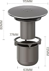 HNNHOME Chrome Shower Drain Cover 90/115mm Hair Catcher Removable Top view 3