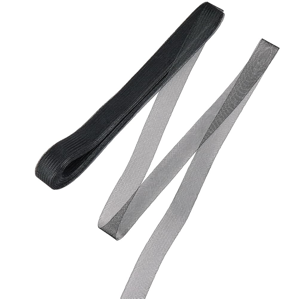 GORGECRAFT 25mm x 23 Yards Stiff Horsehair Braid Black Stiff Braid Trim Polyester Boning Stiff Horsehair Mesh Ribbon for DIY Sewing Crafts Wedding Dance Party Gowns Skirt Hat Accessories Gift Wrapping