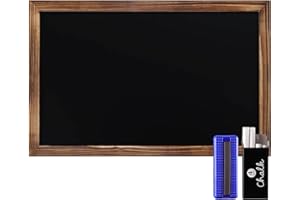 HBCY Creations 11" X 17" Torched Brown Solid Wood Frame Wall Chalkboard, Magnetic Surface, Home Décor, Restaurant & Café Menus, Blackboard, Includes Chalk, Eraser & Hanging Hardware