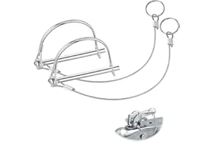 BADAO 2Pack Locking Pins,Trailer Pin with Anti-Lost Rope Ring,Premium Trailer Hitch Pin,Hitch Locking Pin,Professional Trailer Coupler Pins for Farm Lawn Garden Wagons Towing,Size 1/4" x 3.2"(6.3mm x 80mm)