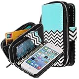 iPhone 5SE Case, E LV iPhone 5SE Case - 2IN1 ( CASE CUM PURSE) PU Leather flip Wallet Bag Pouch Case Cover For iPhone 5 5S 5SE - [ZIGZAG]