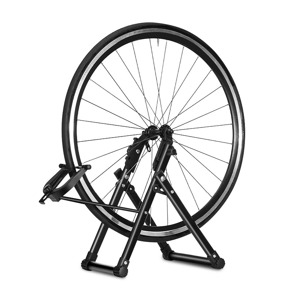 Professional Bicycle Cycling Wheel Truing Stand, Stable Aluminum Alloy Mountain Bike Race Bike Wheel Truing Stand, Universal 16-29Inch Folding Bike Maintenance Stand for Wheel Repair Adjustment
