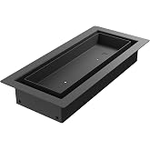 Fittes Framed 4x10" Steel Floor Vent with Adjustable Dampers, Grey