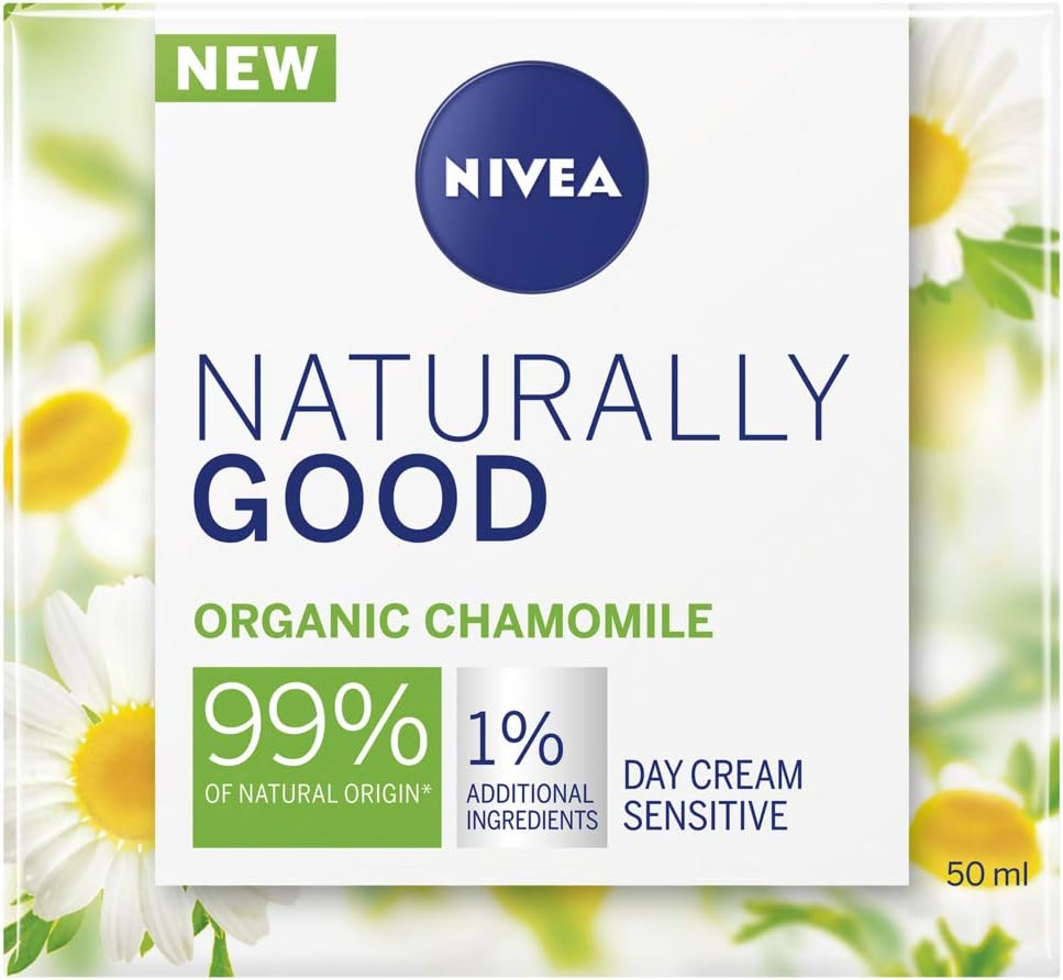 NIVEA Naturally Good Radiance Sensitive Day Cream (50 ml), Moisturising