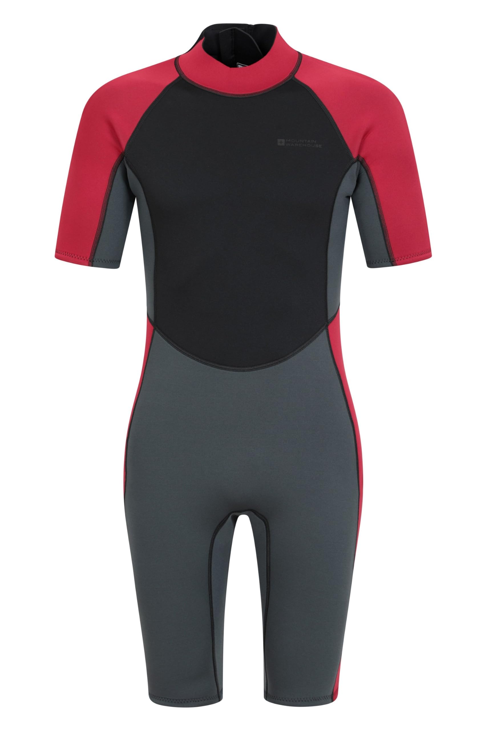 Mountain Warehouse Shorty Mens Wetsuit – 2.5mm Thickness, Neoprene Contour Fit One Piece Surf Suit - - Perfect for Spring Summer & Outdoors Grey XXS- S
