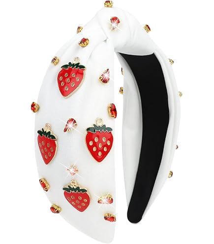 Strawberry Headband Women Summer Beach Wedding Party Cotton Metal Accessories Amazon.com : MOLOCH Strawberry Headband for Women Summer  main image 4
