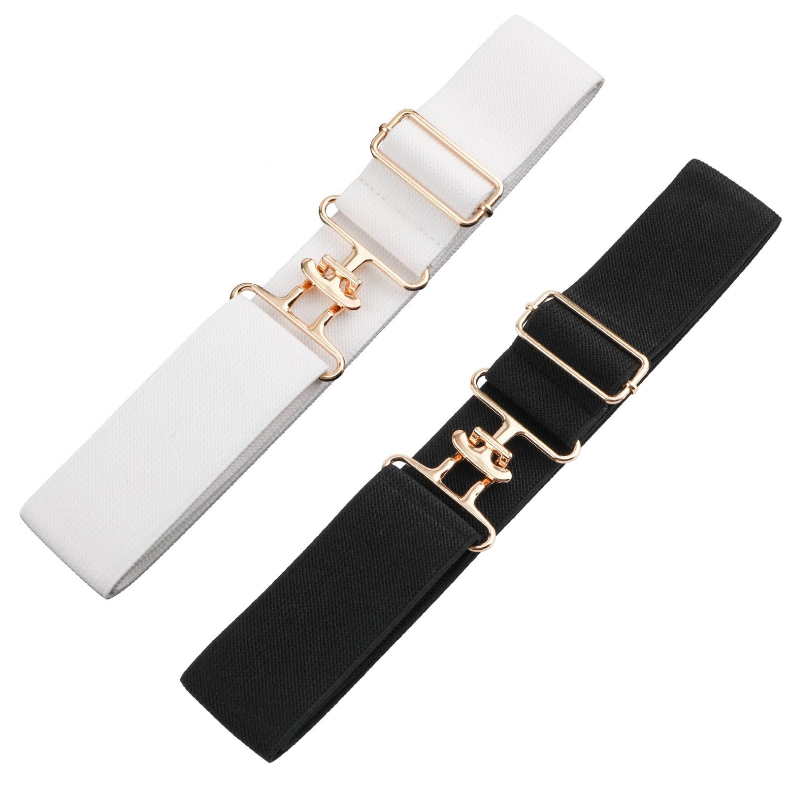 PEUTIER 1.5in Elastic Equestrian Belt With Surcingle Buckle - Comfortable Waist Belt for Horseback English Riding - Women's Horse Bit Sports Belt (2pcs)