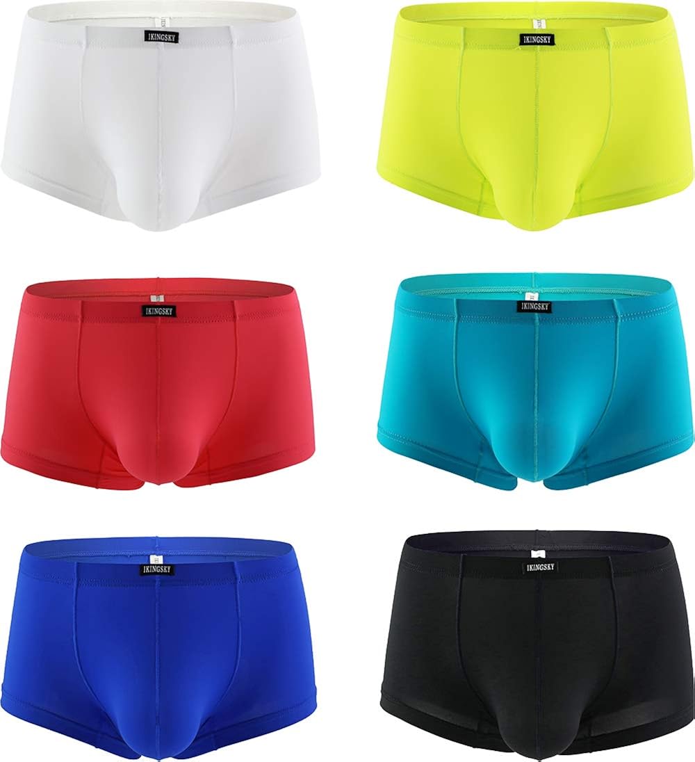 iKingsky Lightweight men's retro shorts stretch bulge underwear for men