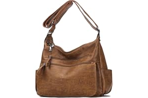 Artwell Fashion Crossbody Bag For Women Shoulder Bag Soft PU Leather Handbags Purses Multi Pocket Hobo Tote Bag