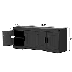 Homleke 2-Tier Storage Bench, Shoe Bench with