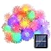 Qedertek Chuzzle Ball Solar Christmas Lights, 15ft 20 LED Fairy Lights for Indoor and Outdoor, Home, Patio, Lawn, Garden, Party and Holiday Decorations (Multi-Color)