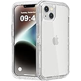 Follaroma for iPhone 14 Plus Case, Heavy Duty Shockproof Protection Phone Cases, Anti-Drop, Dual Layer Transparent Protective Cover Compatible with iPhone 14 Plus, 6.7 inch,Crystal Clear