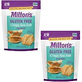Milton&rsquo;s Gluten Free Crackers, Crispy Sea Salt - Non-GMO Project Verified, Kosher, Certified Gluten Free Snack, 5 Grains In Every Bite - 20 Oz, Pack of 2
