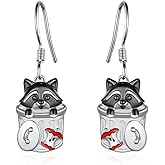 SVODEA Raccoon Earrings 925 Sterling Silver Raccoon Gifts Cute Animal Jewelry Gifts for Women