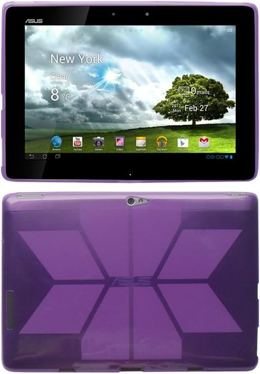 iShoppingdeals - for ASUS Transformer Pad Infinity TF700 / TF700T 10.1-INCH Tablet TPU Rubber Shell Cover Case, Purple