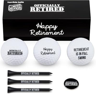 HORRIBLE BALLS Golf Funny Gift Sets Officially Retired Set, Gag Gift for Him