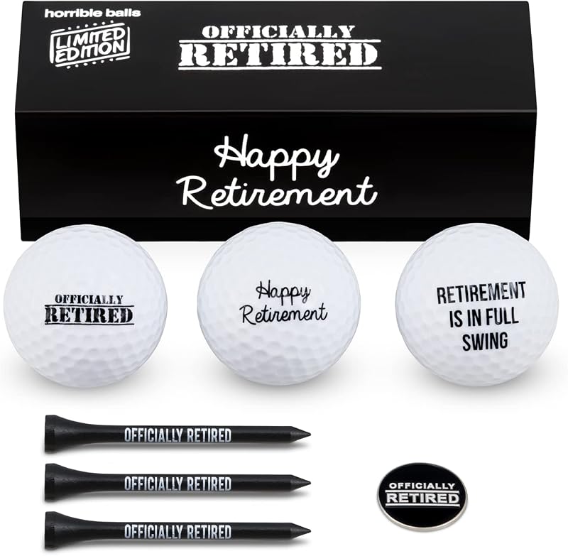 HORRIBLE BALLS Golf Funny Gift Sets Officially Retired Set, Gag Gift for Him