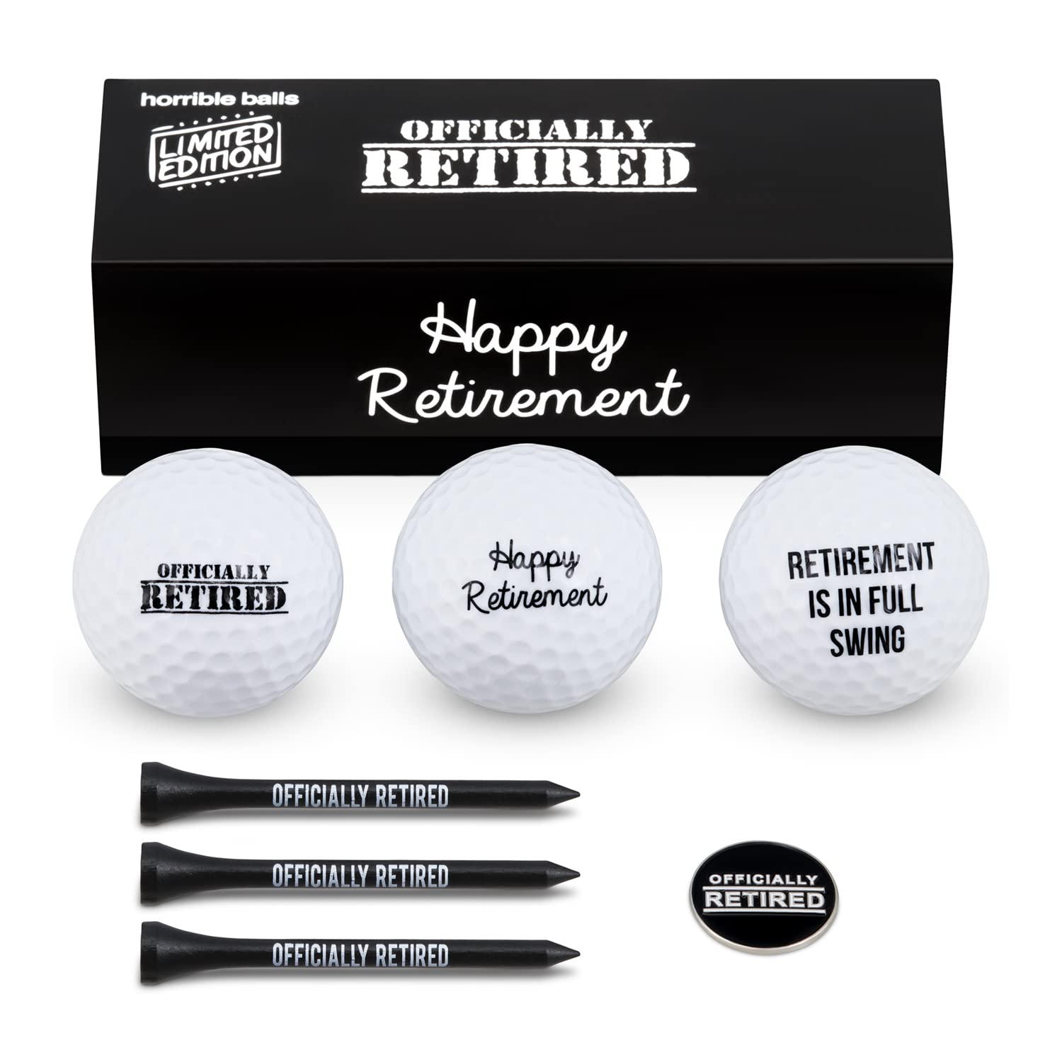 HORRIBLE BALLS Golf Funny Gift Sets- Funny Gag Novelty Present For Him For Golfers (Officially Retired Set)