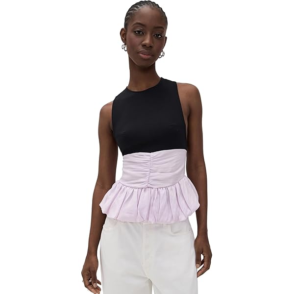 ROKH Women's Multi Laced Victorian Blouse, Cream, XS at