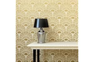 Deco Fans Allover Wall Stencil - Trendy Stencils for DIY Home Decor - by Cutting Edge Stencils …