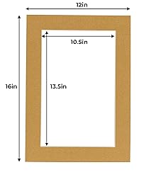 12x16 Mat for 11x14 Photo - Precut Rattan Beige