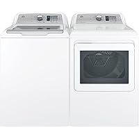 GE Top Load Speed Wash GTW685BSLWS 27" Washer with Front Load GTD65EBSJWS 27" Electric Dryer Laundry Pair in White