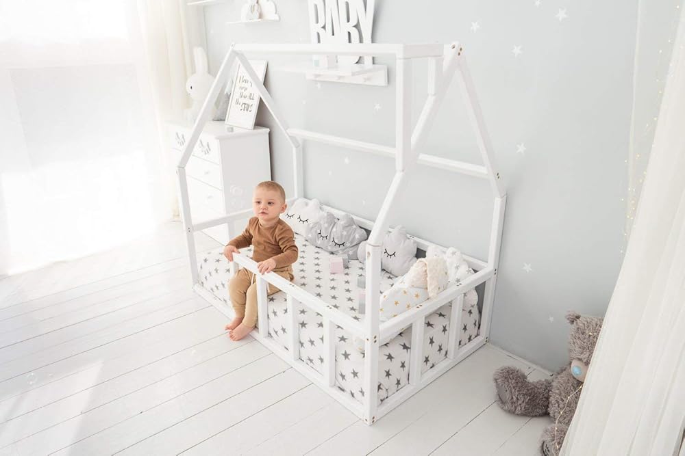 House Bed for Kids Toddler House Frame Montessori Crib