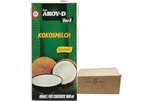 EELICIOUS Aroy-D Coconut Milk 1000ml/33.8oz, 6pack