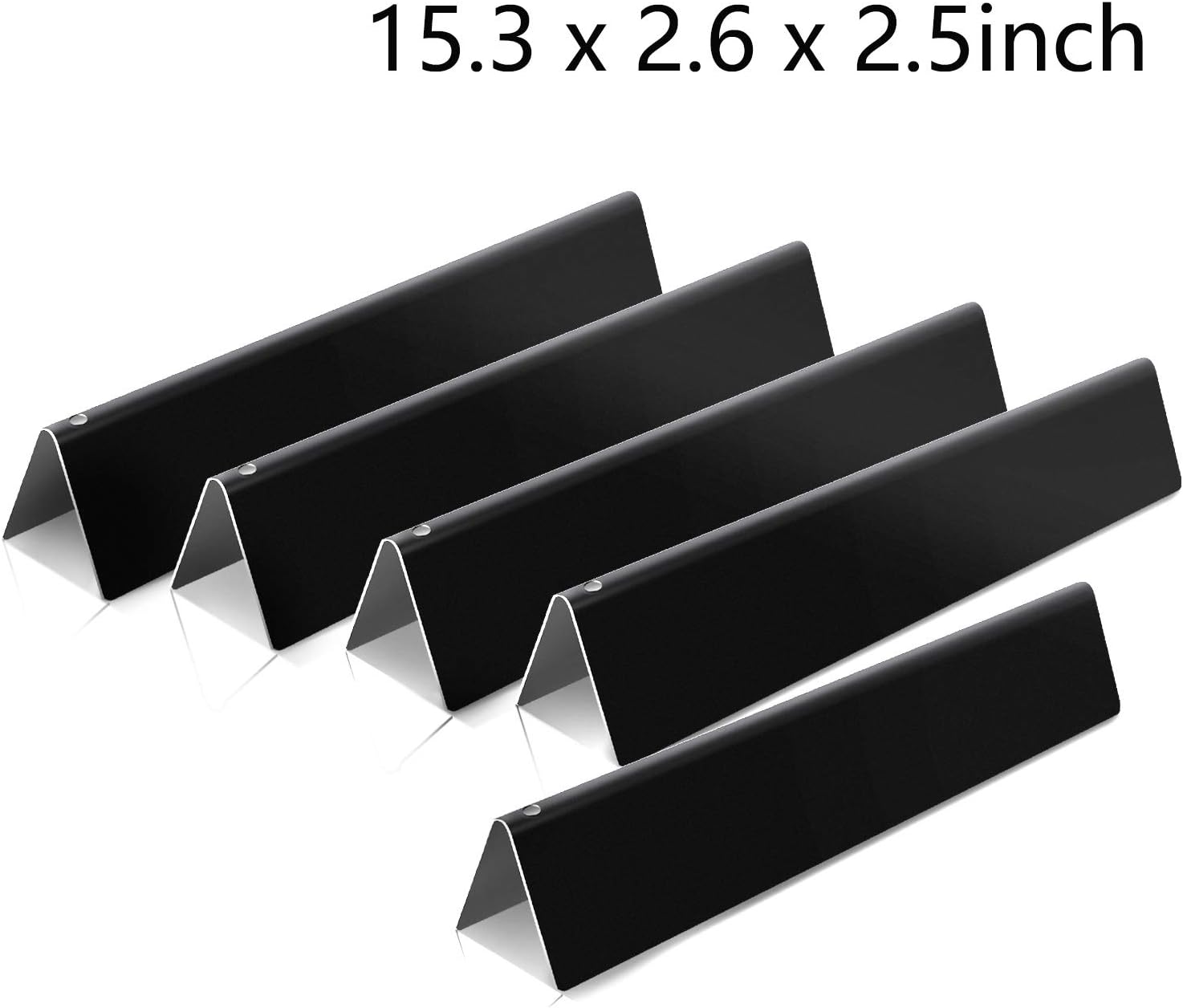 MONIBAQ 7636 Flavorizer Bars for Weber Spirit E310 310 Grill Parts, Porcelain-Enameled Flavor Bars Replacement for Weber Spirit 300 Series Grill with UP-Front Controls15.3inch Set of 5