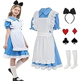 qnprt Halloween Costumes for Kids 2025 Princess Costume Girls Bulue Dress