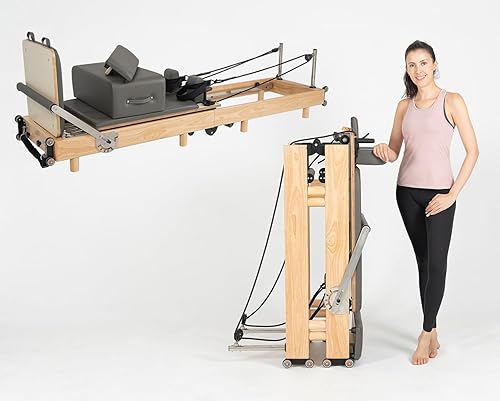Pilates Reformer Machine, Wood Foldable Pilates Machine Equipment for Home  Workout in Oman Whizz Reformers
