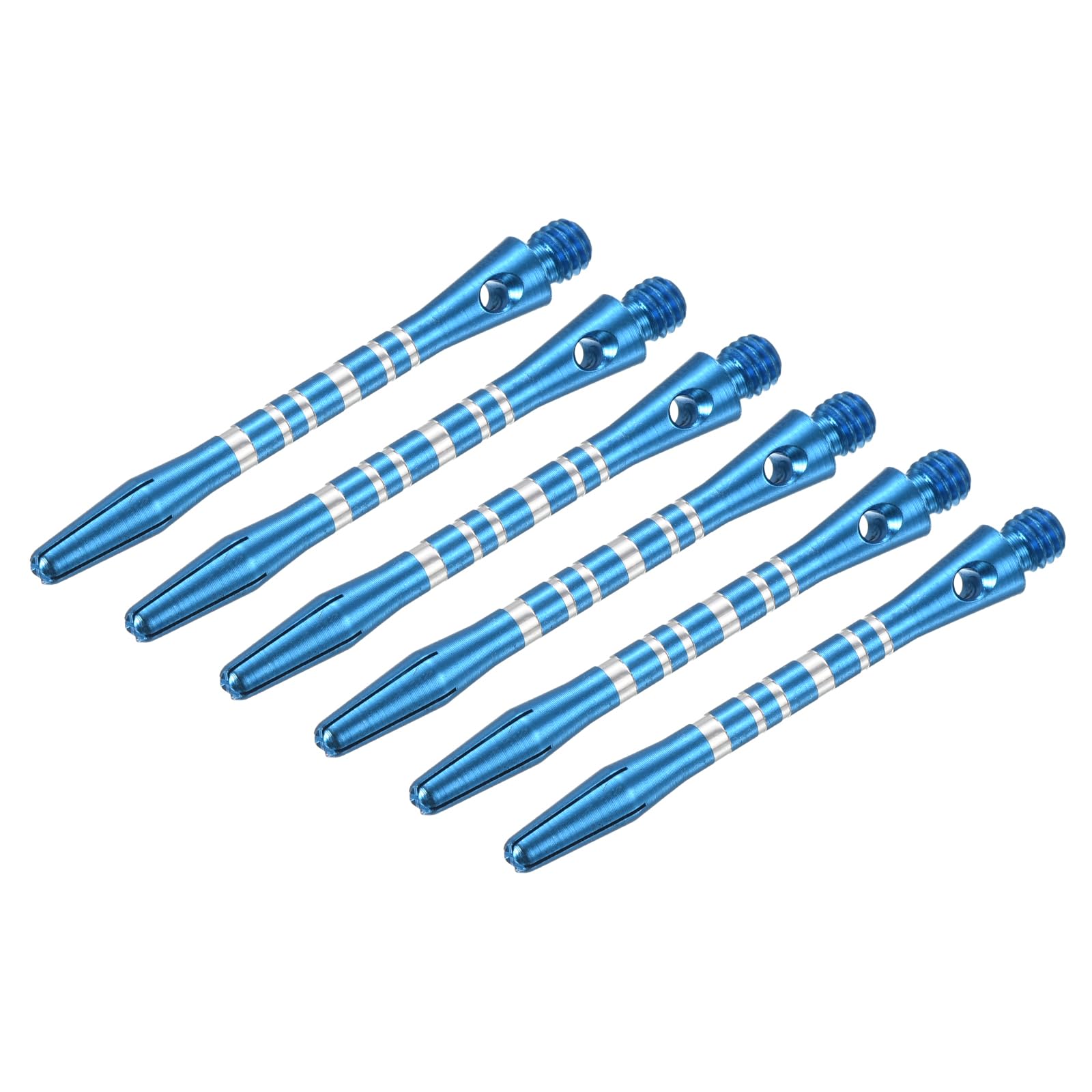 PATIKIL 45mm Aluminum Dart Shafts, Medium 2BA Thread Dart Stems Dart Accessories Throwing Fitting for Steel Tip - 6 Pack (Silver Tone, Blue)