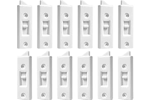 AIEX 12pcs Window Tilt Latch Replacement, 2in/4.6cm Hole Center Spacing Plastic Latch Replacement for Sliding Window Parts & 