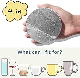 LIFVER Coasters Set of 6 Grey Ceramic Coasters with Holder 4.0 in view 2