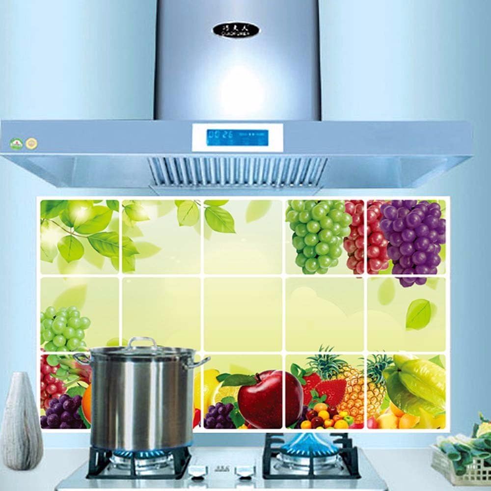 Wall Sticker, Kitchen Oil Proof Removable Wall Stickers Art Decor Home Decal Post-it Notes Fruit and Vegetable Picture Wallpaper Furniture Home Decoration Crafts Party Decoration Fridge Sticker