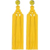 Adoshine Bohemian Tassel Earrings for Women Dangling Chandelier Boho Statement Layer Earrings Long Woven Large Thread Fringe Drop Earrings