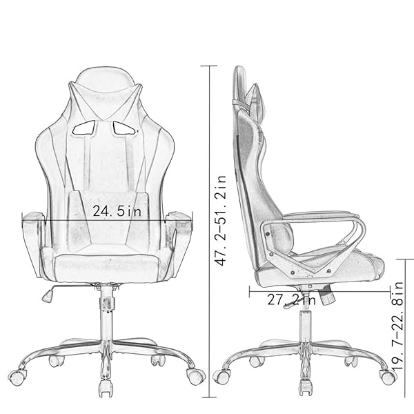 BESTOFFICE GAMING CHAIR OFFICE CHAIR ERGONOMIC DESK CHAIR RACING STYLE GAMING CHAIR WITH LUMBAR SUPPORT, SWIVEL ROLLING BASE, AND COMFORTABLE PADDED SEAT FOR WOMEN AND MEN