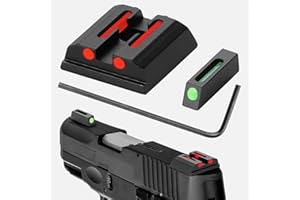 TRSAIM No-Tritium Fiber Optic Red/Green Sights for Pistol Taurus G2C, PT111, G3, TX22, G2, 709, G2S, PT140, 740, Taurus G2C Accessories Sights Set