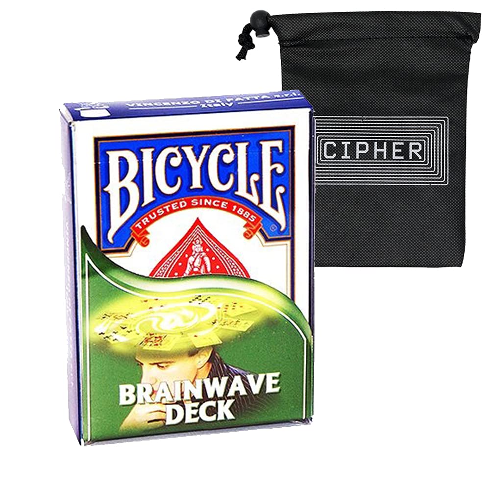 Bicycle Brainwave Deck - Magic Trick Deck - Easy to Perform - Includes Cipher Card Bag (Blue Tuck Box)