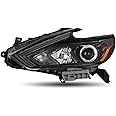 PENSUN Halogen Headlight Assembly Fit for 2016 2017 2018 Nissan Altima Replacement Headlamp Black Housing (Left Driver Side)